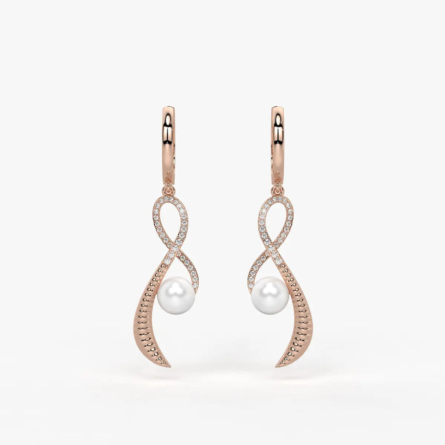 Seravine Pearl Infinity Drop Earrings
