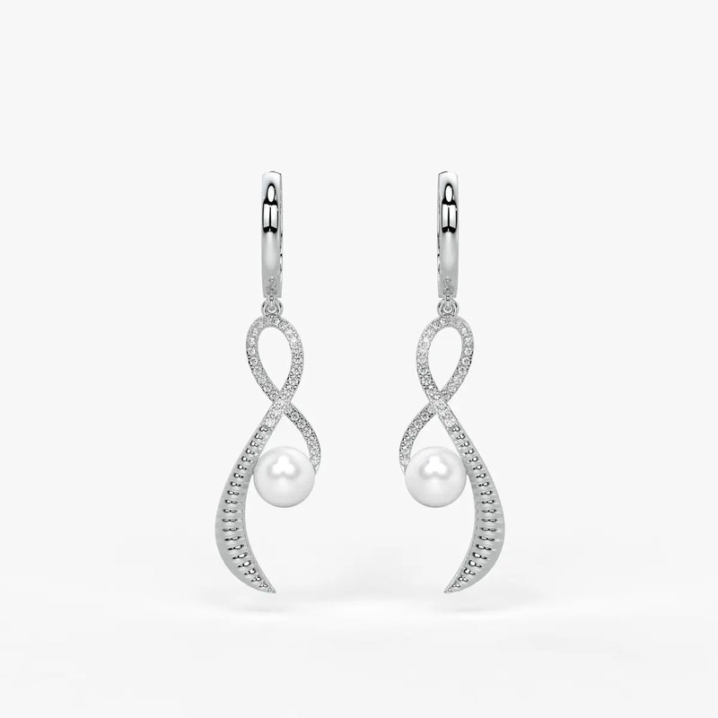 Seravine Pearl Infinity Drop Earrings