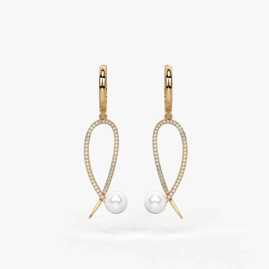 Pearlora Spark Loop Drop Earrings