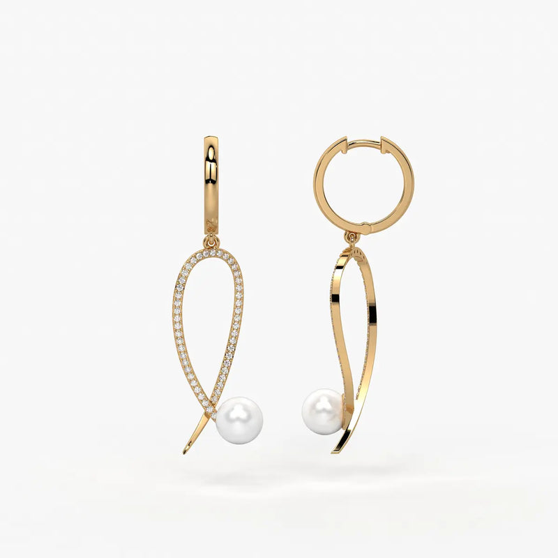 Pearlora Spark Loop Drop Earrings