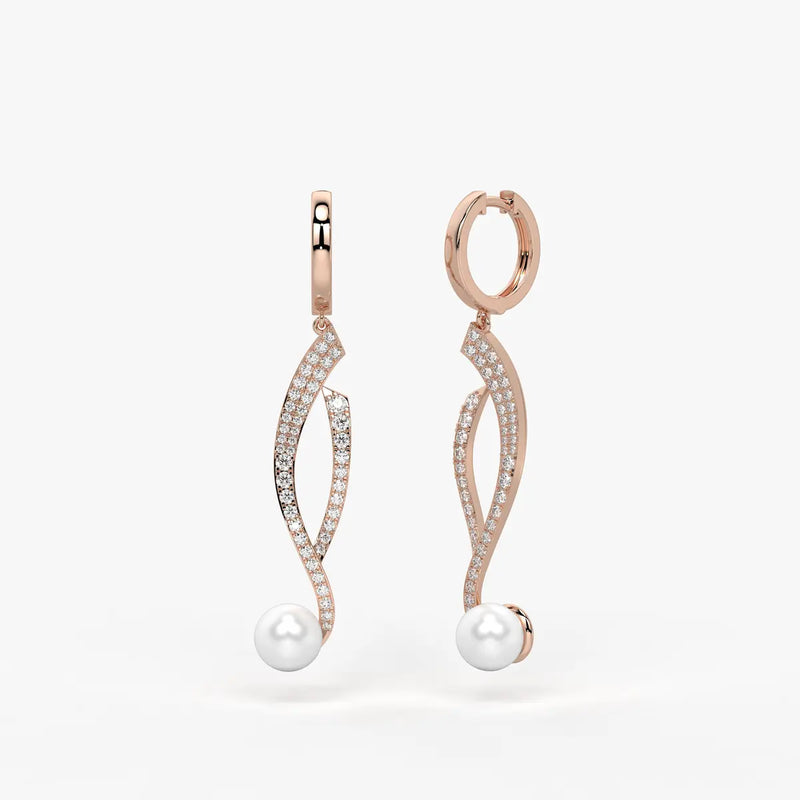 Lumivine Pearl Twist Drop Earrings