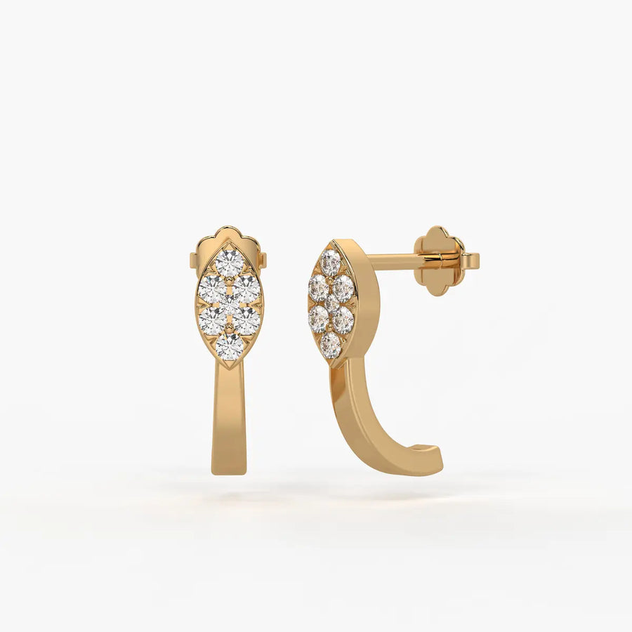 Zephora Spark Arc Diamond Hoop Earrings