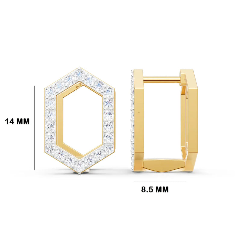 Zuri Hexa Diamond Earrings