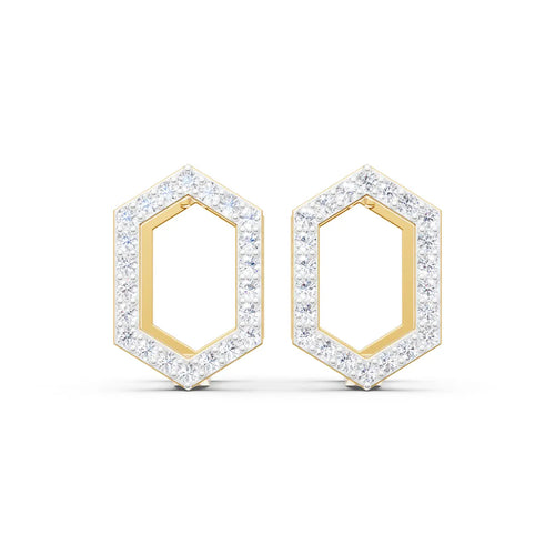 Zuri Hexa Diamond Earrings