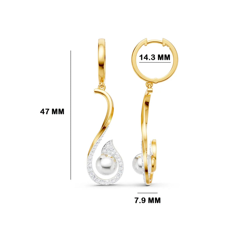 Siren Wave Diamond Drop Earrings