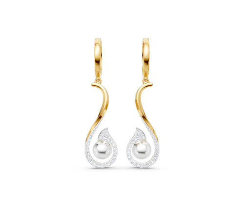 Siren Wave Diamond Drop Earrings