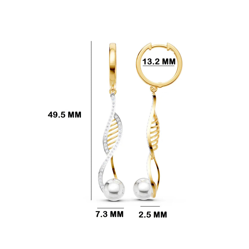 Helical Pearl Drop Earrings