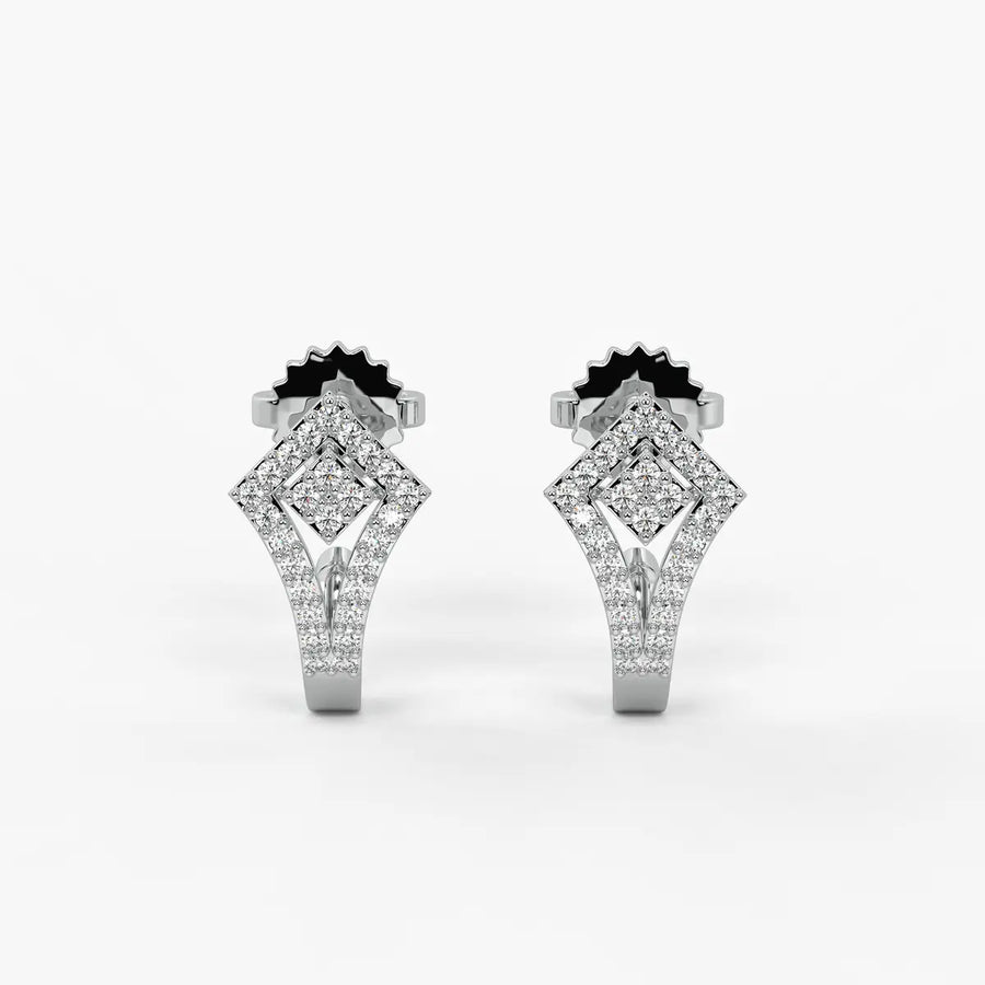 Kitevera Round Diamond Geometric Earrings