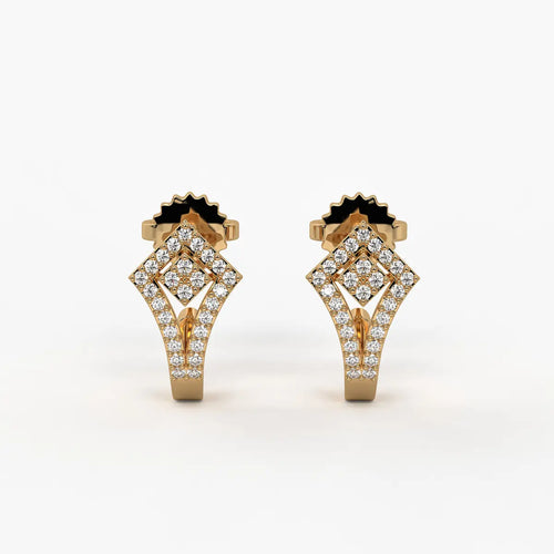 Kitevera Round Diamond Geometric Earrings