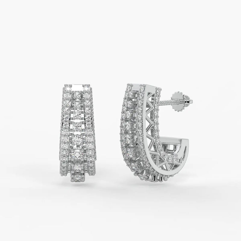 Trielle Cascade Round Diamond Earrings