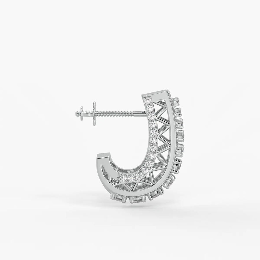 Trielle Cascade Round Diamond Earrings