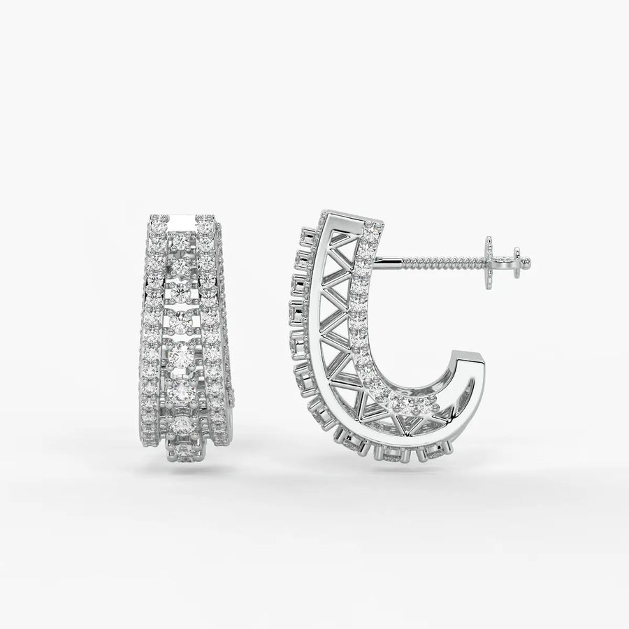 Trielle Cascade Round Diamond Earrings