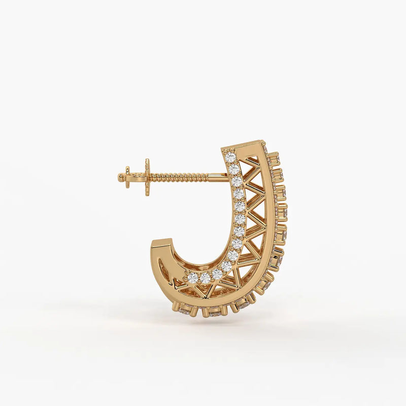 Trielle Cascade Round Diamond Earrings