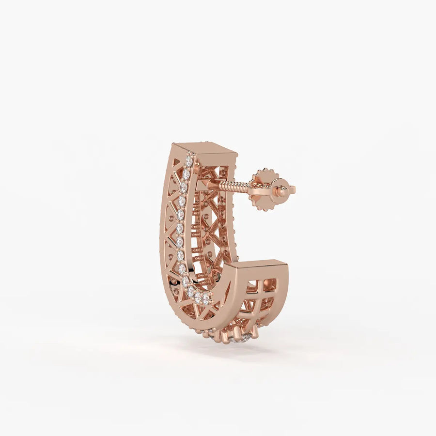 Trielle Cascade Round Diamond Earrings