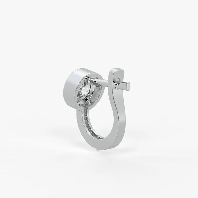 Solmira Bezel Round Diamond Hoop Earrings