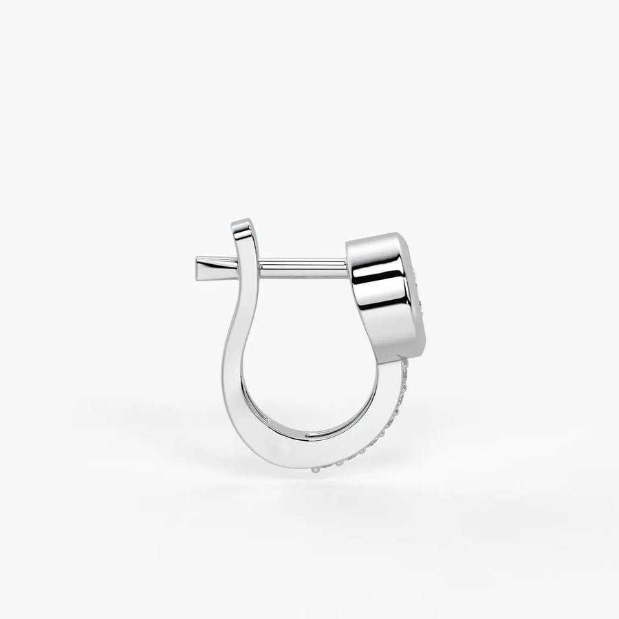 Solmira Bezel Round Diamond Hoop Earrings