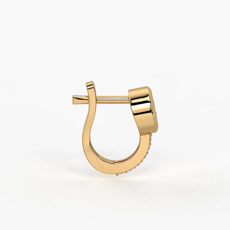 Solmira Bezel Round Diamond Hoop Earrings