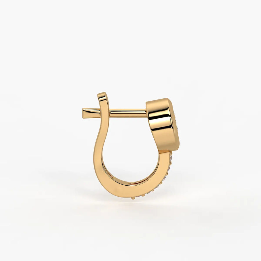 Solmira Bezel Round Diamond Hoop Earrings