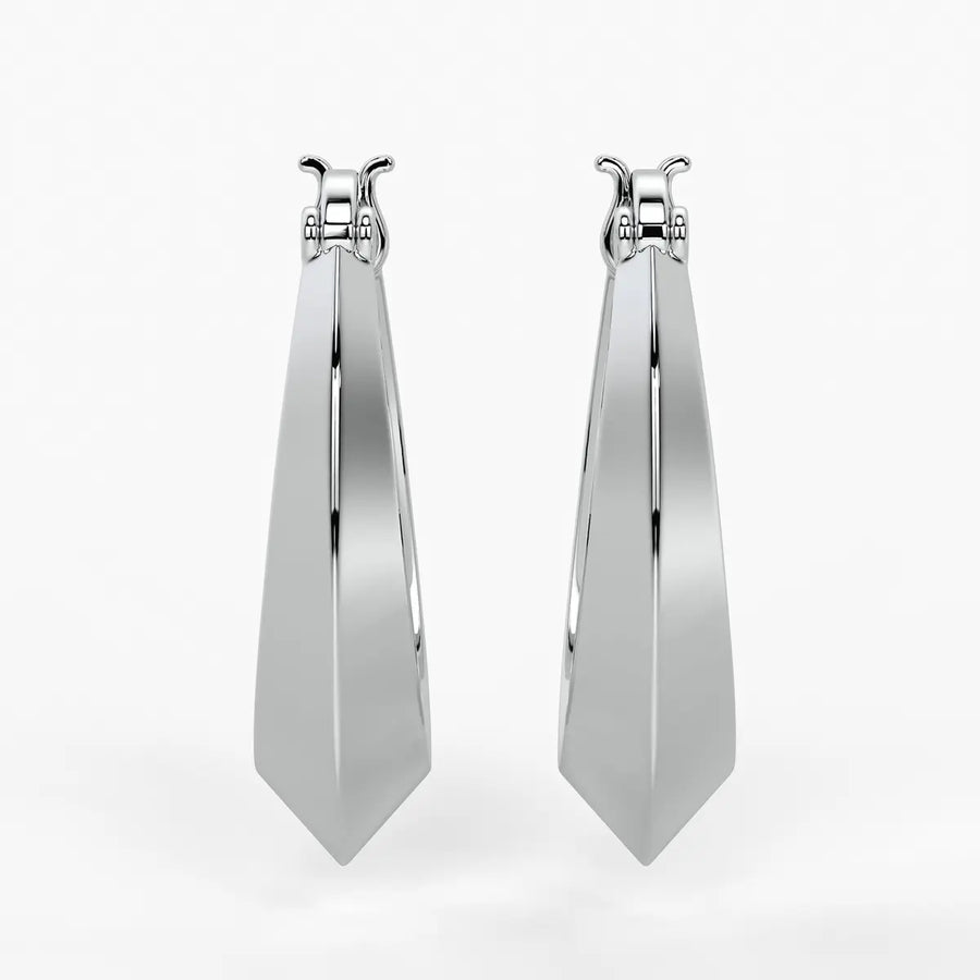 Tapered Oval Hoop Earrings