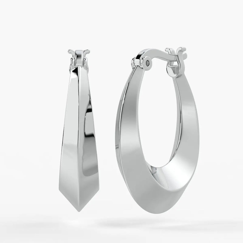 Tapered Oval Hoop Earrings