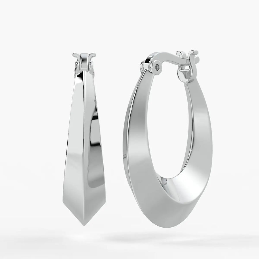 Tapered Oval Hoop Earrings
