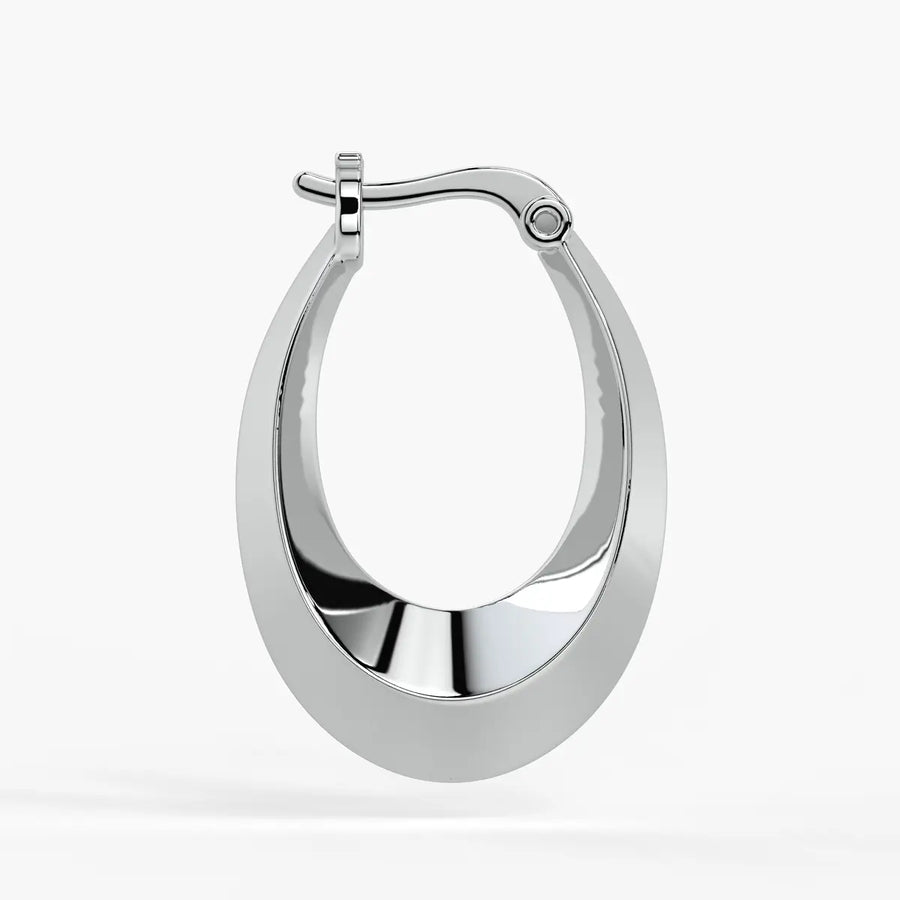 Tapered Oval Hoop Earrings