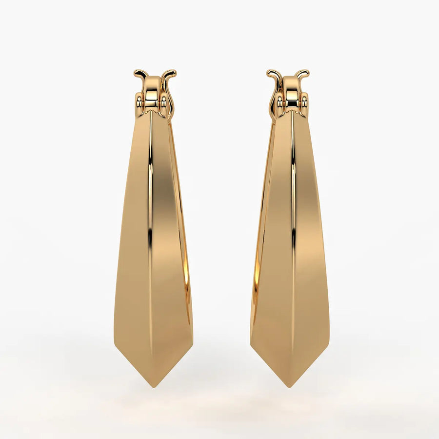 Tapered Oval Hoop Earrings