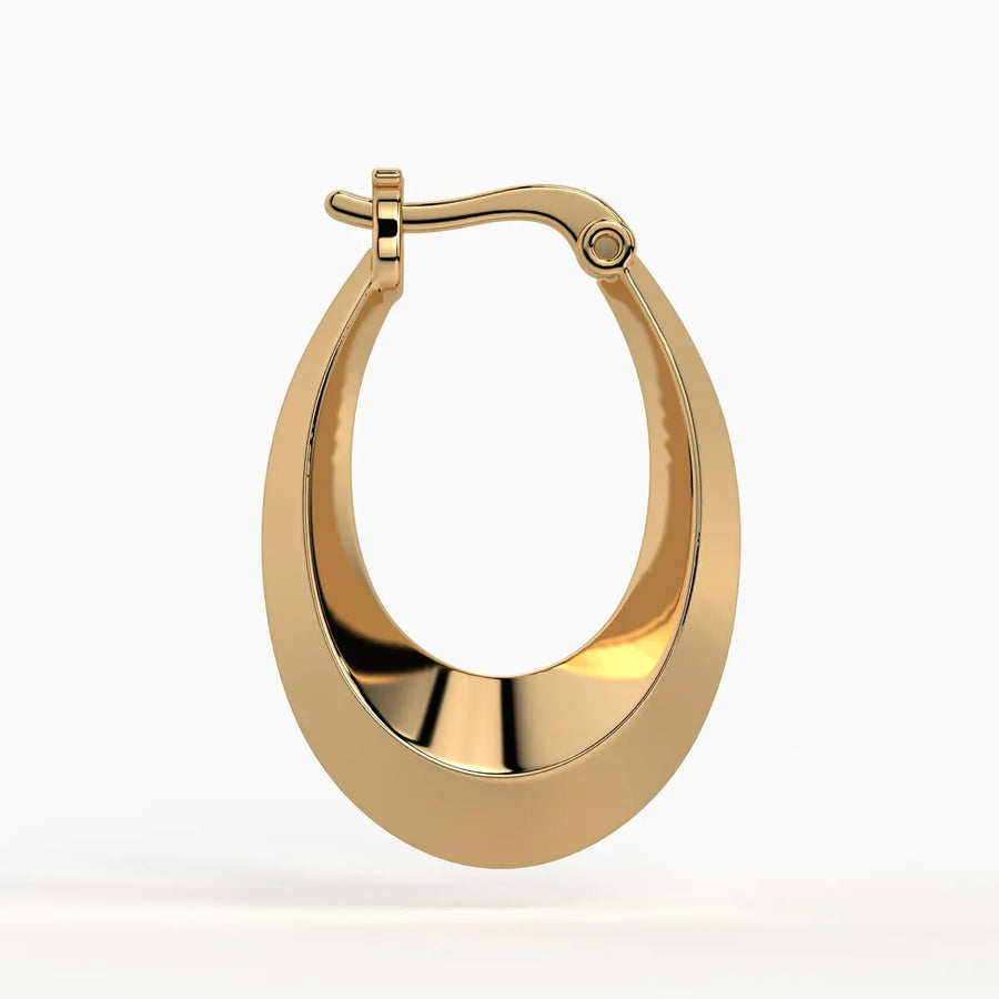 Tapered Oval Hoop Earrings