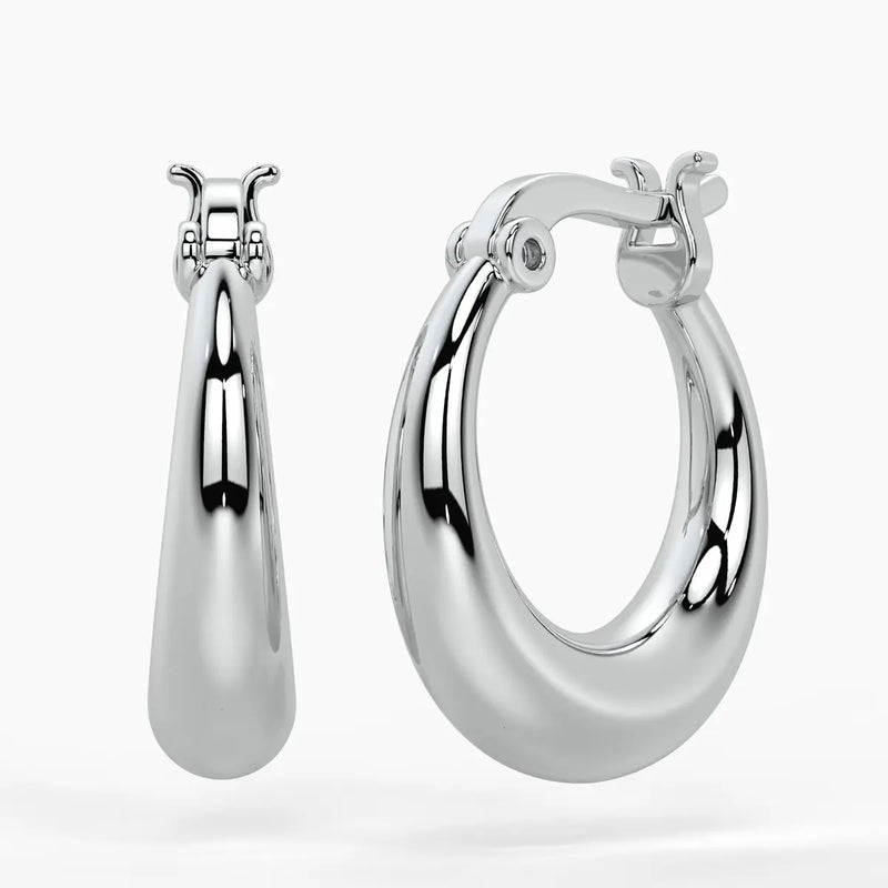 Rounded Crescent Hoop Earrings