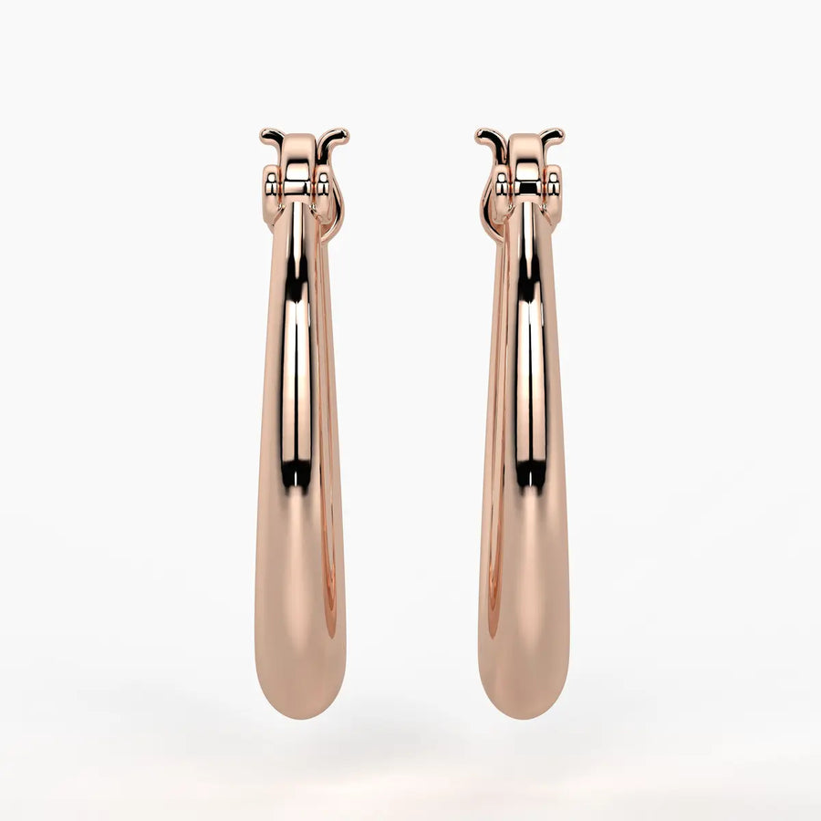 Elongated Oval Hoop Earrings