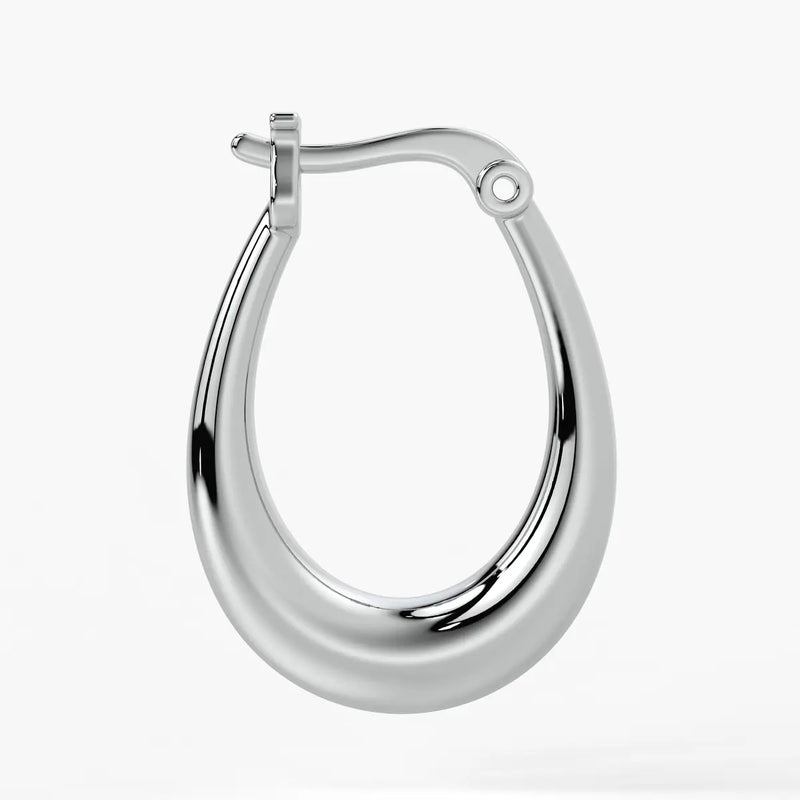 Elongated Oval Hoop Earrings
