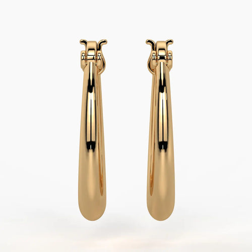 Elongated Oval Hoop Earrings