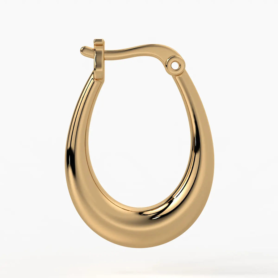 Elongated Oval Hoop Earrings