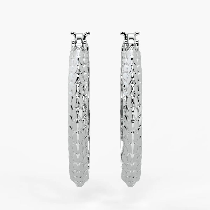 Scale Texture Hoop Earrings