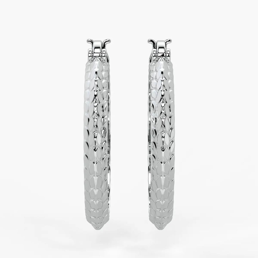 Scale Texture Hoop Earrings