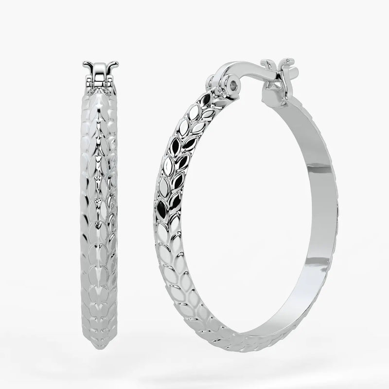 Scale Texture Hoop Earrings