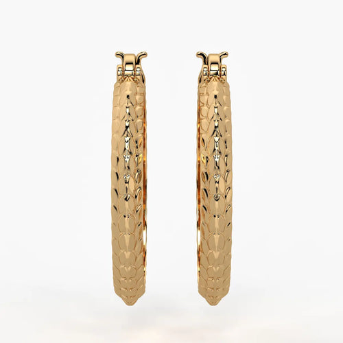 Scale Texture Hoop Earrings