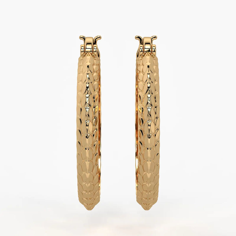 Scale Texture Hoop Earrings