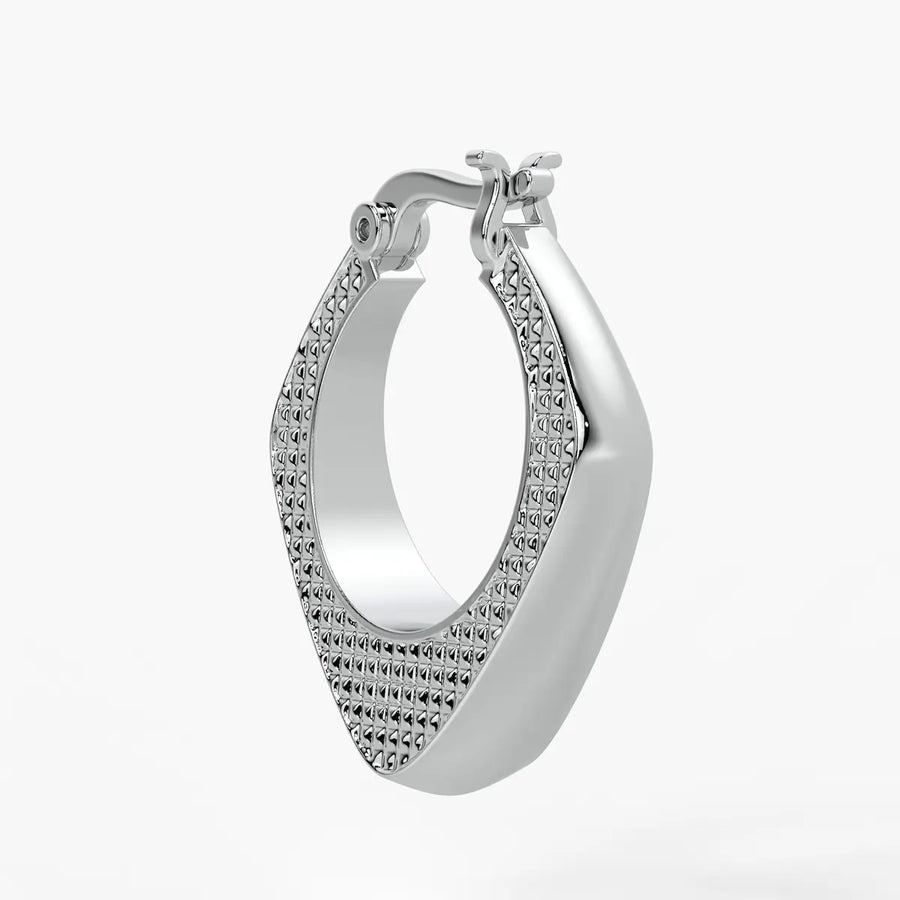 Textured Teardrop Hoop Earrings