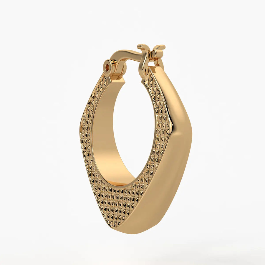 Textured Teardrop Hoop Earrings