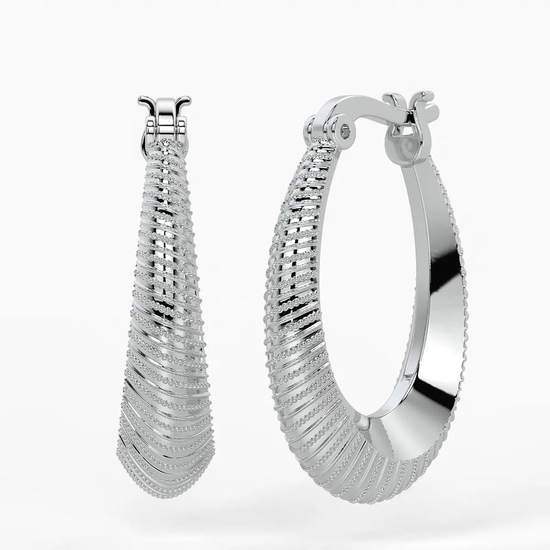 Spiral Ridge Hoop Earrings
