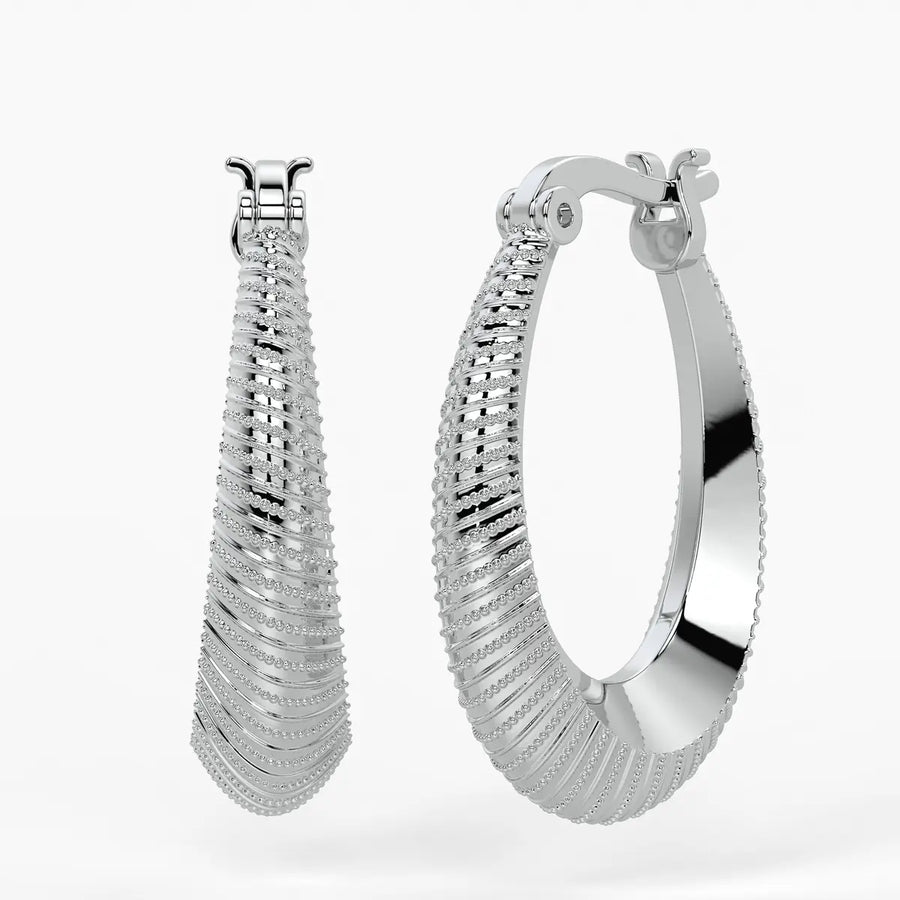 Spiral Ridge Hoop Earrings