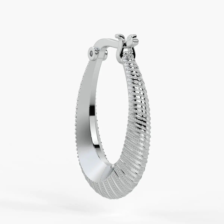 Spiral Ridge Hoop Earrings