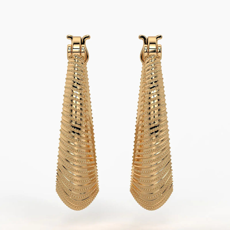 Spiral Ridge Hoop Earrings