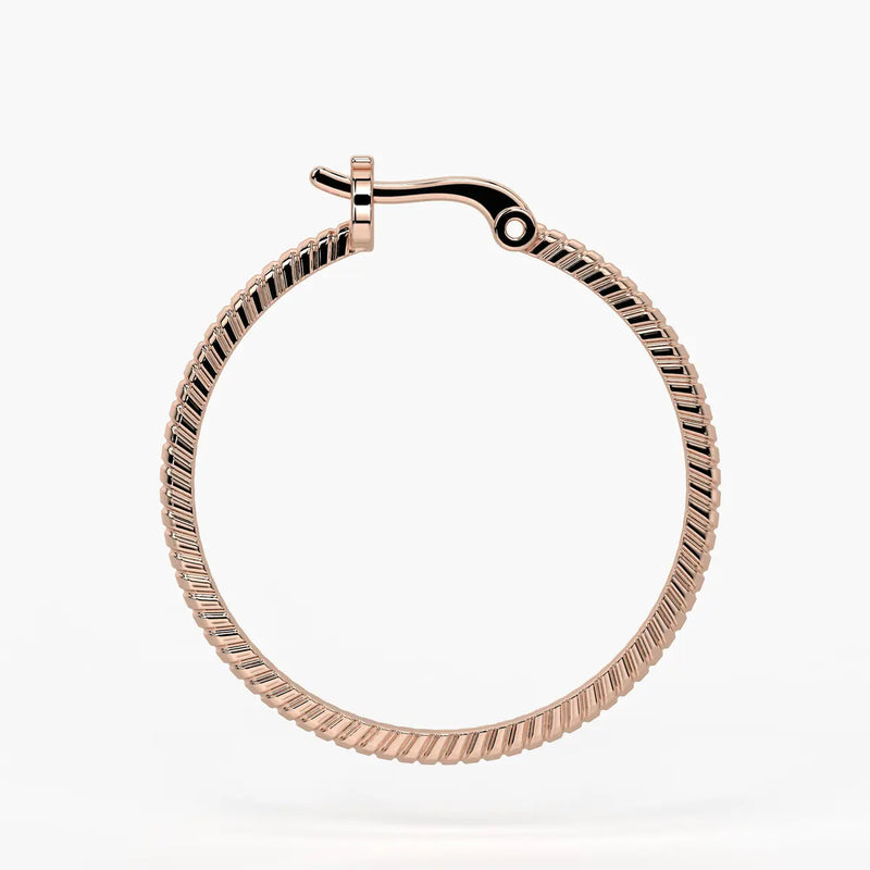 Ribbed Circle Hoop Earrings
