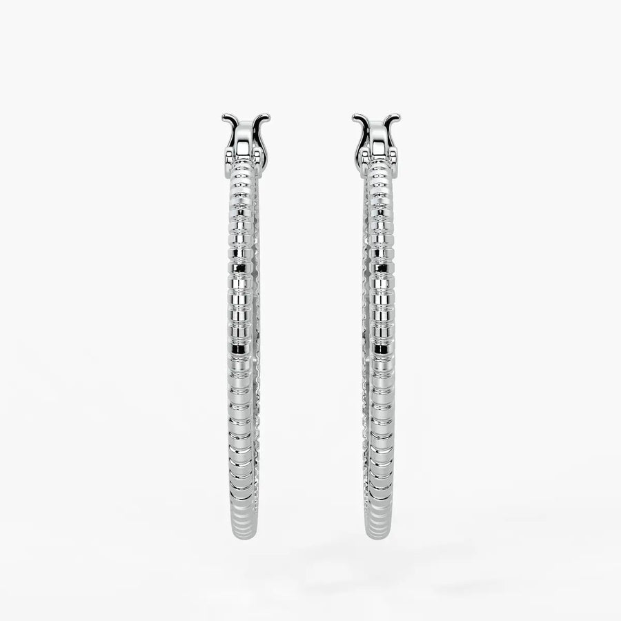 Ribbed Circle Hoop Earrings