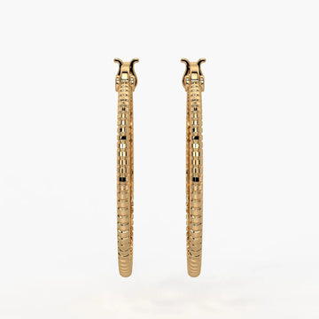 Ribbed Circle Hoop Earrings