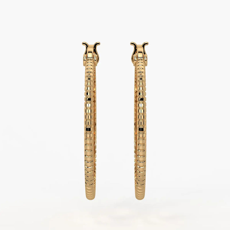 Ribbed Circle Hoop Earrings