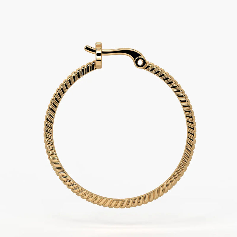 Ribbed Circle Hoop Earrings