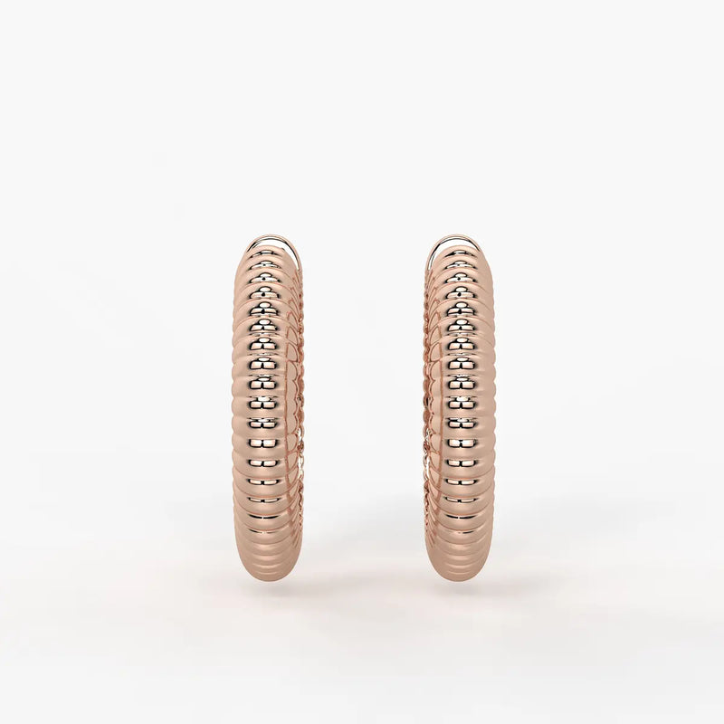 Lunara Ribbed Hoop Earrings